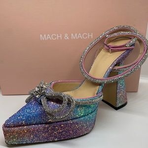 Mach & Mach crystal & glitter sequin heels